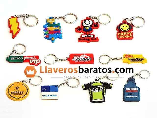 Surtido de llaveros de PVC personalizados